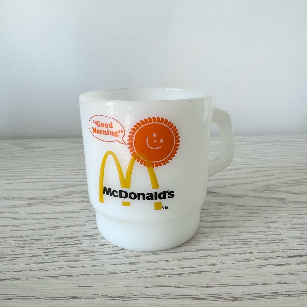 Vintage McDonald's Anchor Hocking Orange “Good Morning” Sun Mug